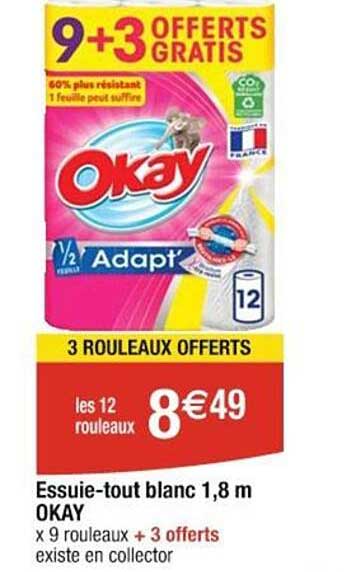 essuie-tout blanc 1.8 m okay