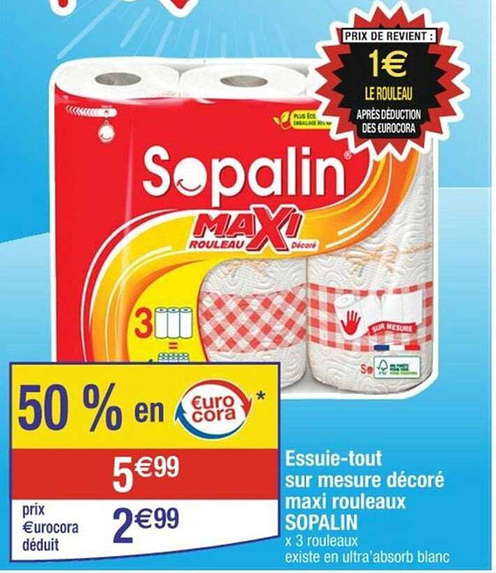 essuie-tout sur mesure décoré maxi rouleaux sopalin