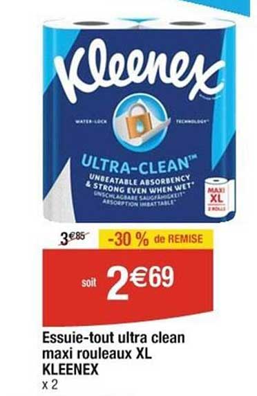 essuie-tout ultra clean maxi rouleaux xl kleenex