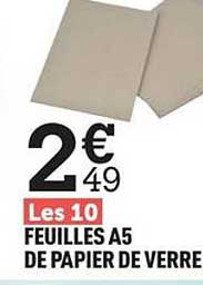Feuilles A5 De Papier De Verre