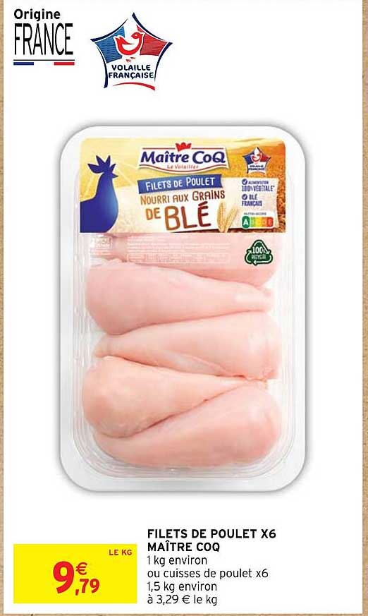 filet de poulet x6 maître coq