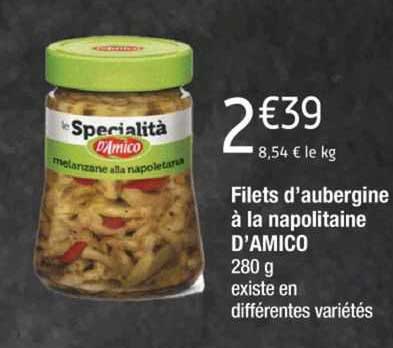 filets d'aubergine à la napolitaine d'amico