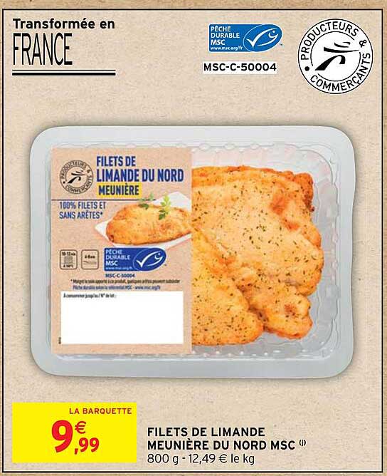Filets De Limande Meunière Du Nord Msc