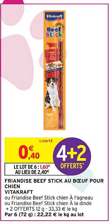 friandise beef stick au bœuf pour chien vitakraft