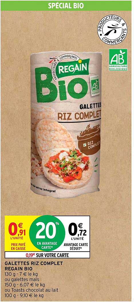 Galettes Riz Complet Regain Bio