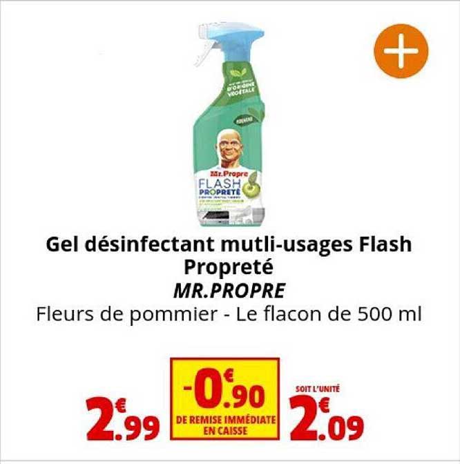 gel désinfectant multi-usages flash propreté mr propre