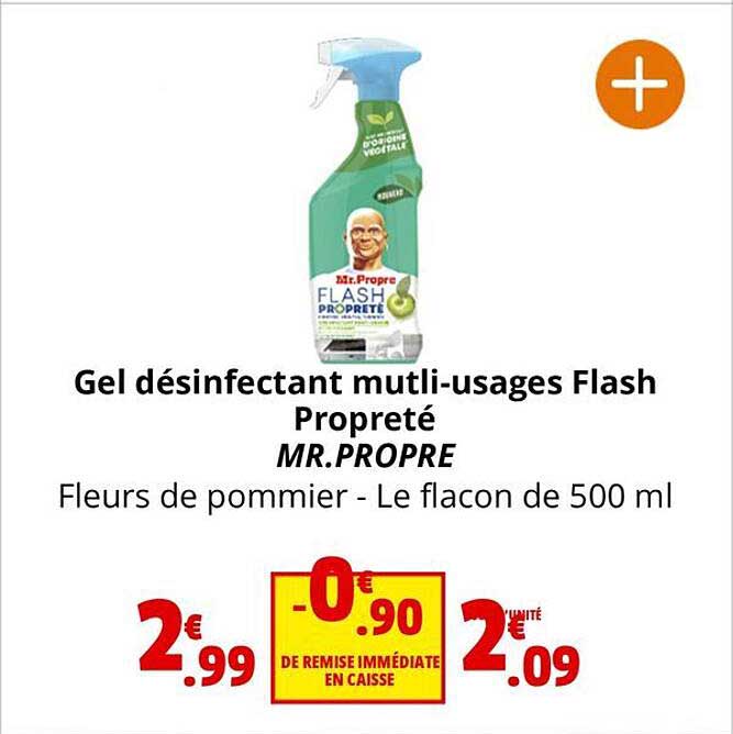 gel désinfectant multi-usages flash propreté mr. propre