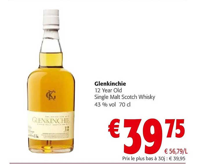 glenkinchie 12 years old single malt scotch whisky 43% vol