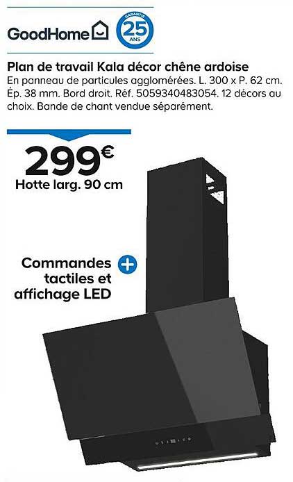 goodhome plan de travail kala décor chêle ardoise