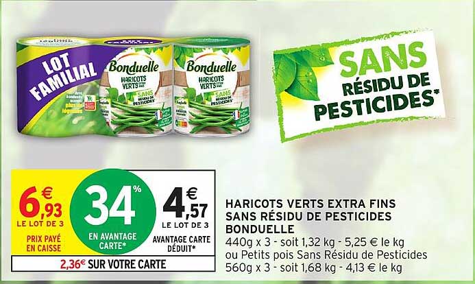 haricots verts extra fins sans résidu de pesticides bonduelle