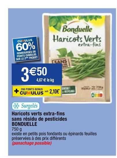 haricots verts extra-fins sans résidu de pesticides bonduelle