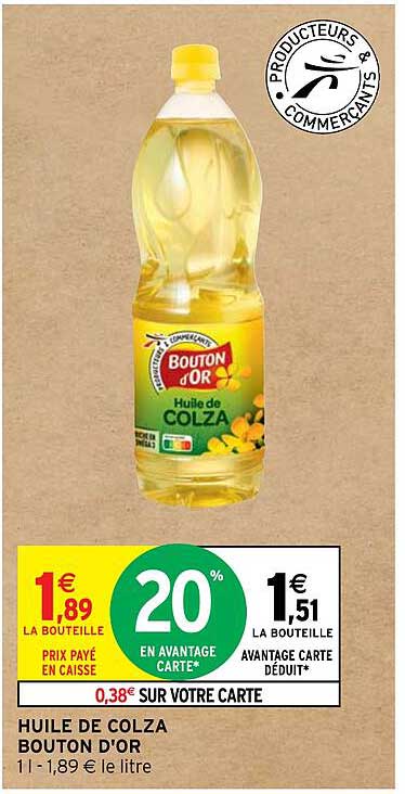 huile de colza bouton d'oro