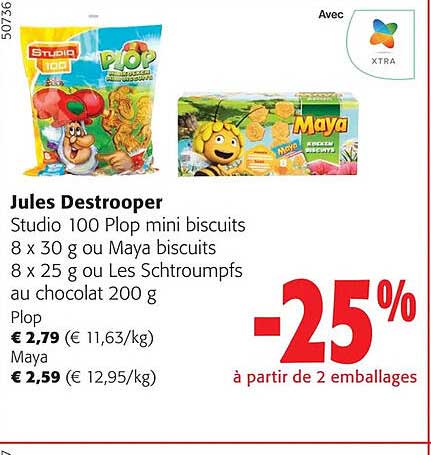 jules destrooper studio 100 plop mini biscuits ou maya biscuits ou les schtroumpfs au chocolat
