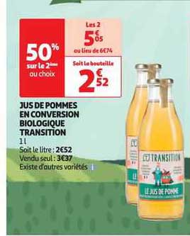 jus de pommes en conversion biologique transition