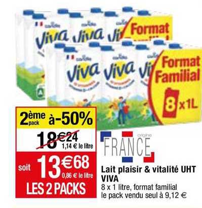 Lait Plaisir & Vitalité Uht Viva