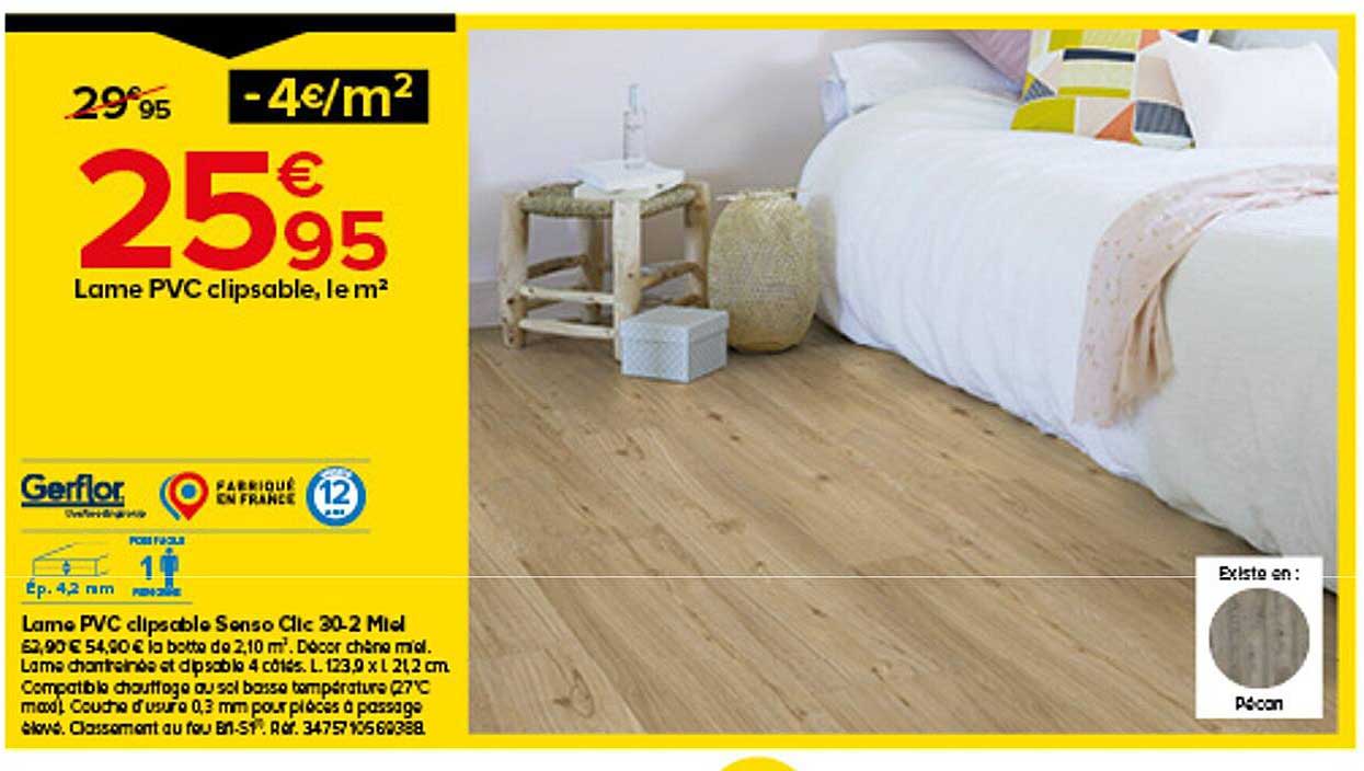 lame pfc clipsable senso clic 30-2 miel gerflor