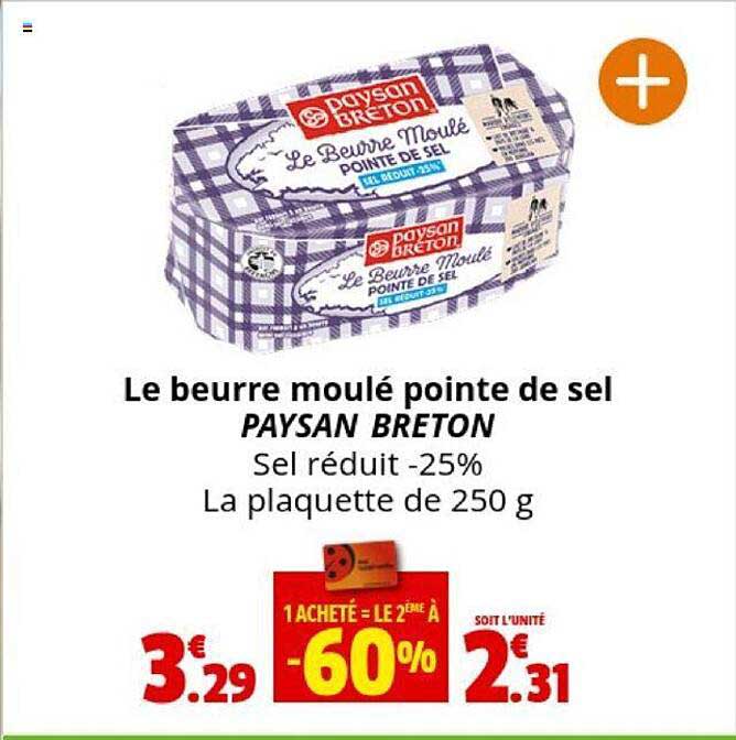 Le Beurre Moulé Pointe De Sel Paysan Breton