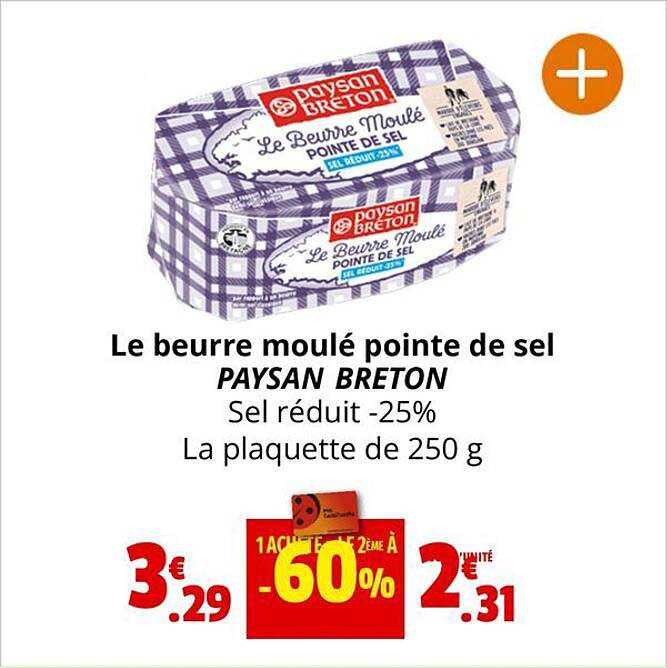 Le Beurre Moulé Pointe De Sel Paysan Breton