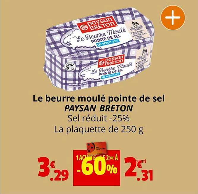 le beurre moulé pointe de sel paysan breton