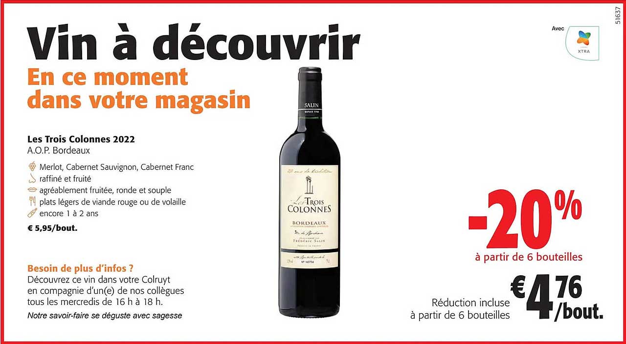 les trois colonnes 2022 aop bordeaux