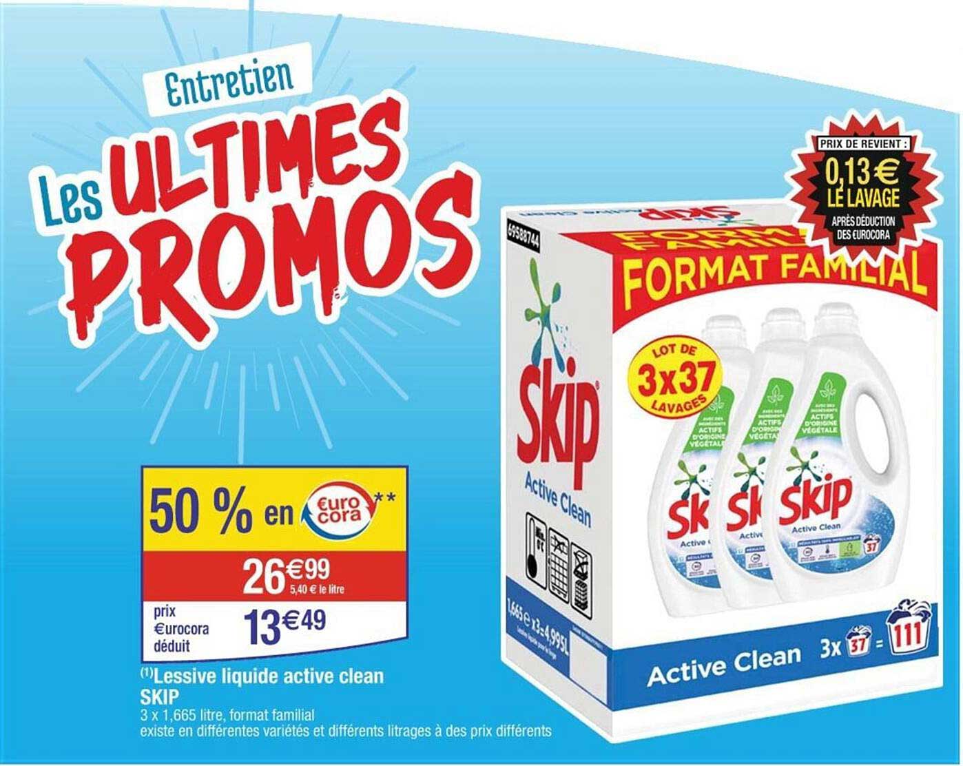 Lessive Liquide Active Clean Skip