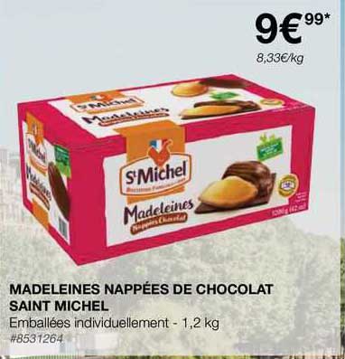 madeleines nappées de chocolat saint michel