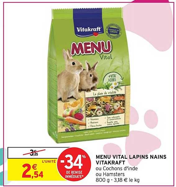 Menu Vital Lapins Nains Vitakraft