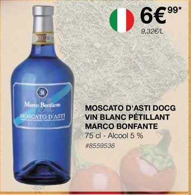 moscato d'asti docg vin blanc pétillant marco bonfante