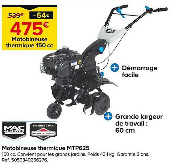 motobineuse thermique mtp625 mac allister