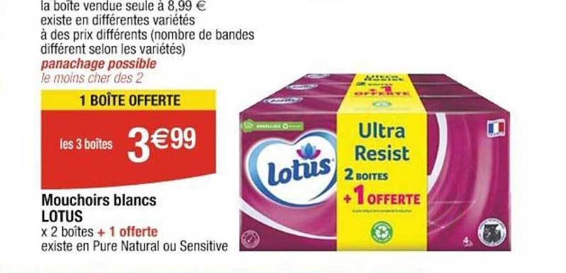 Mouchoirs Blancs Lotus