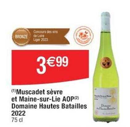 muscadet sèvre et maine-sur-lie aop domaine hautes batailles 2022