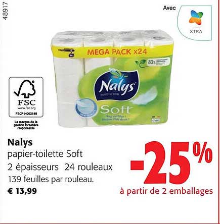 nalys papier-toilette soft