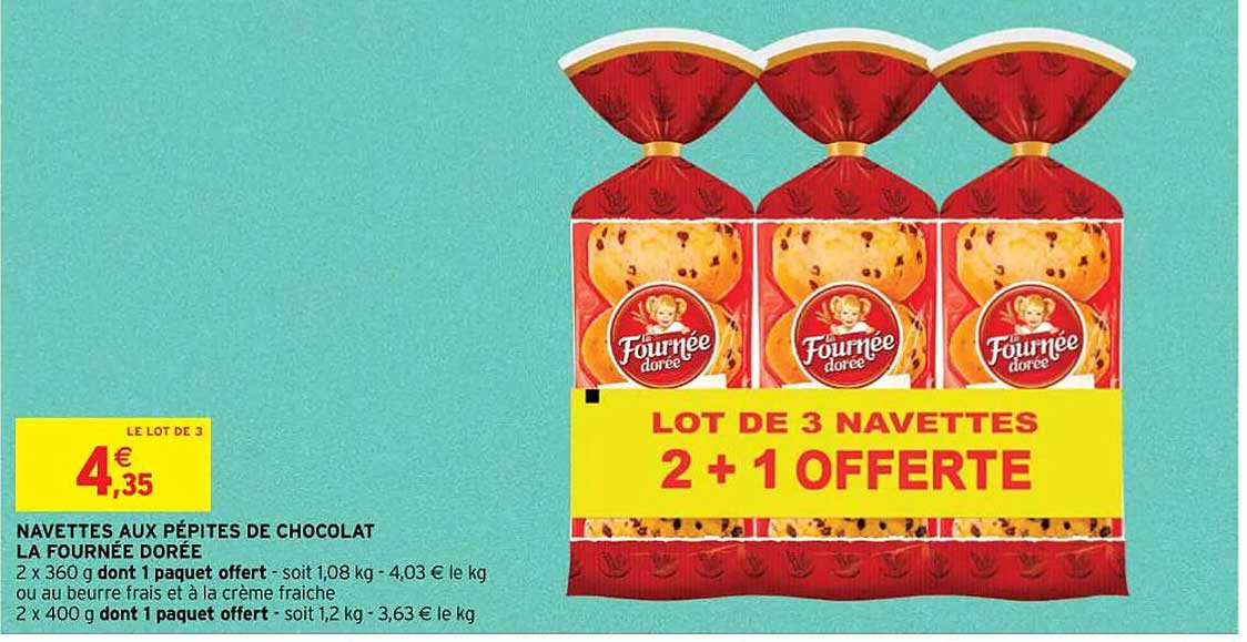 navettes aux pépites de chocolat la fournée dorée