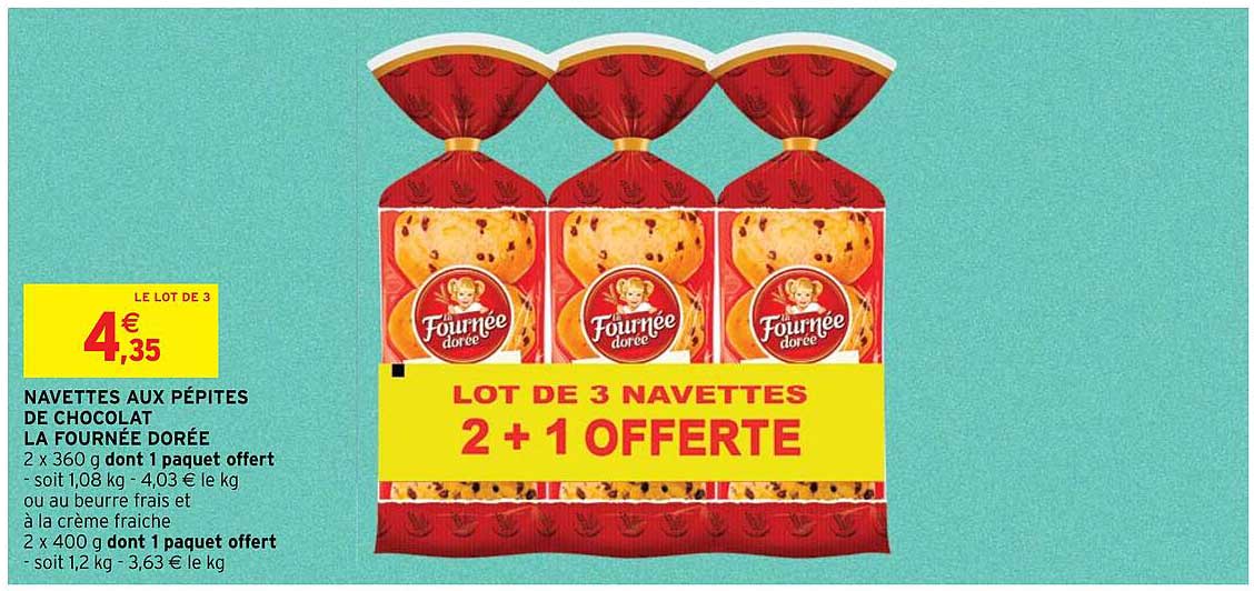 navettes aux pétites de chocolat la fournée dorée