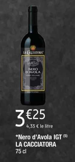 nero d'avola igt la cacciatora