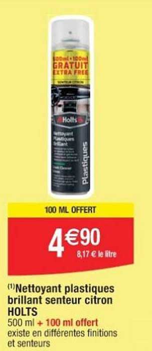 nettoyant plastiques brillant senteur citron holts
