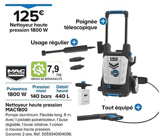 nettyeur haute pression mac1800
