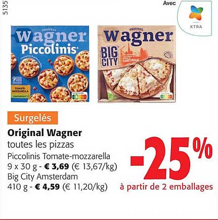 original wagner toutes les pizzas