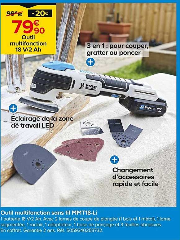 Outil Multifonction Sans Fil Mmt18-li