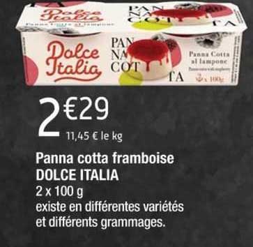 panna cotta framboise dolce italia