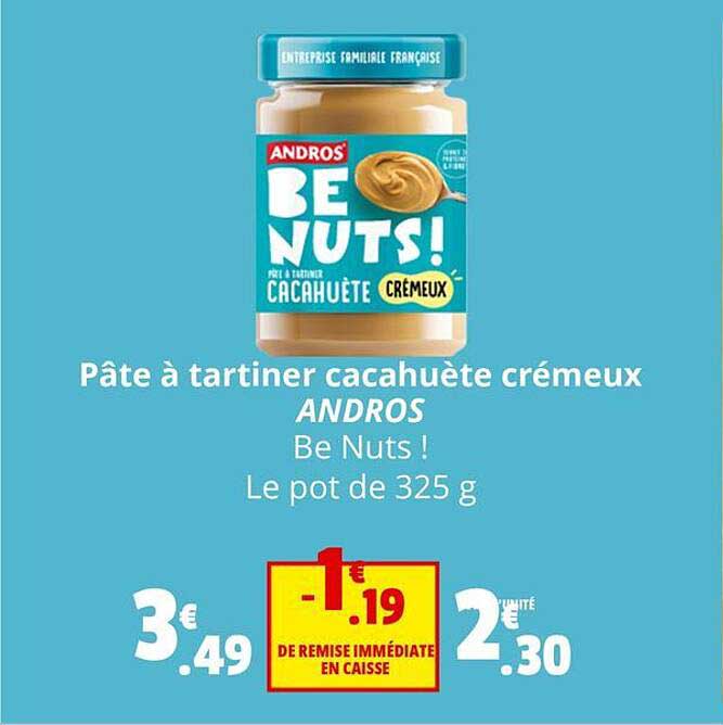 Pâte à Tartiner Cacahuète Crémeux Andros