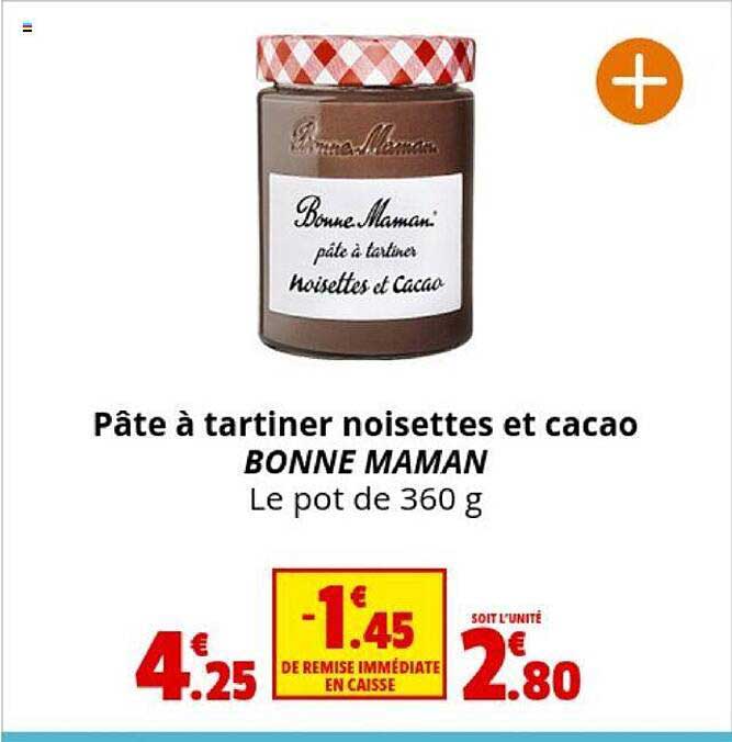pâte à tartiner noisettes et cacao bonne maman