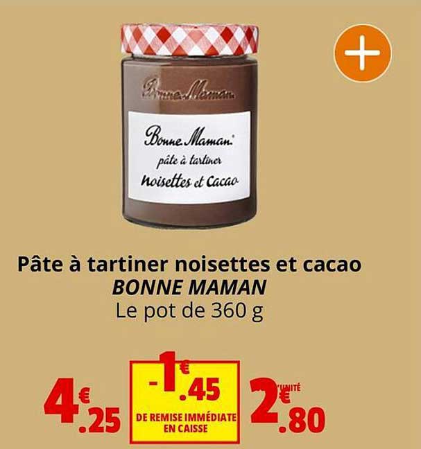 pâte à tartiner noisettes et cacao bonne maman