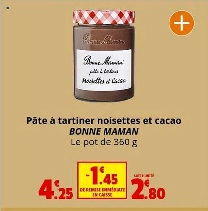 pâte à tartiner noisettes et cacao bonne maman
