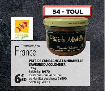 pâté de campagne à la mirabelle saveurs du colombier