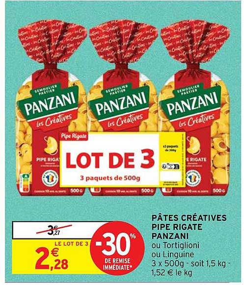 pâtes créatives pipe rigate panzani