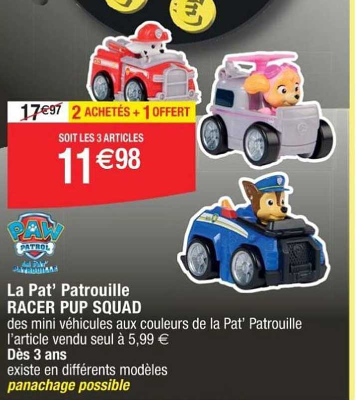 paw patrol la pat' patrouille racer pup squad