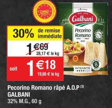 pecorino romano râpé a.o.p galbani