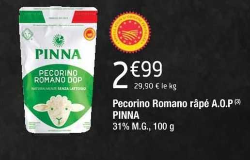 pecorino romano râpé a.o.p pinna