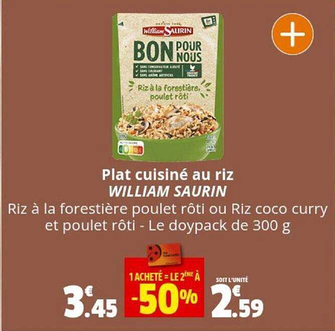 plat cuisiné au riz william saurin